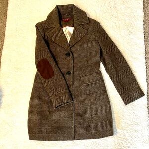 Merona Women's Wool Classic Brown Tweed Blazer